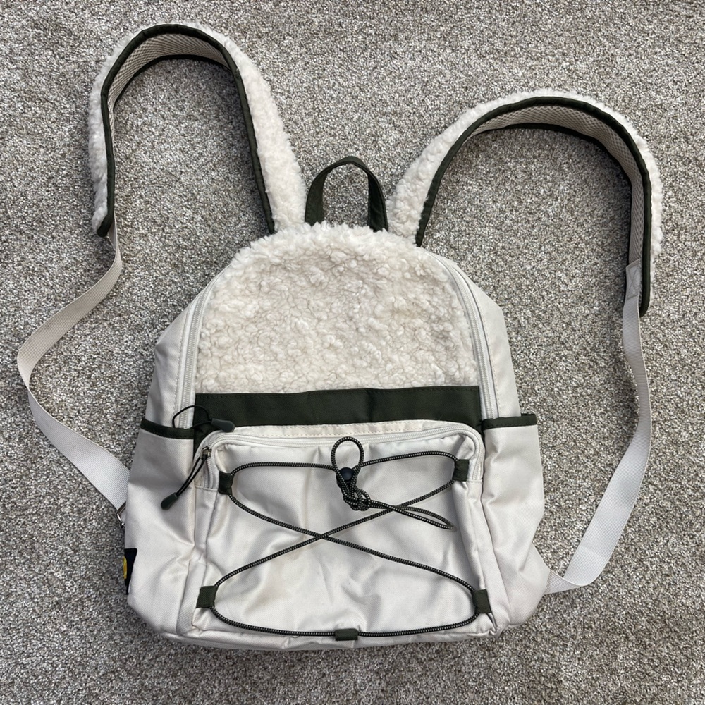 C&C California Sherpa Backpack Cream Green
